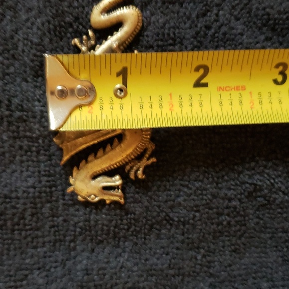 🌟 Host Pick ⭐ Vintage Dragon Brooch Brass 3" x 1-1/4" Pin clasp. EUC - Picture 8 of 8